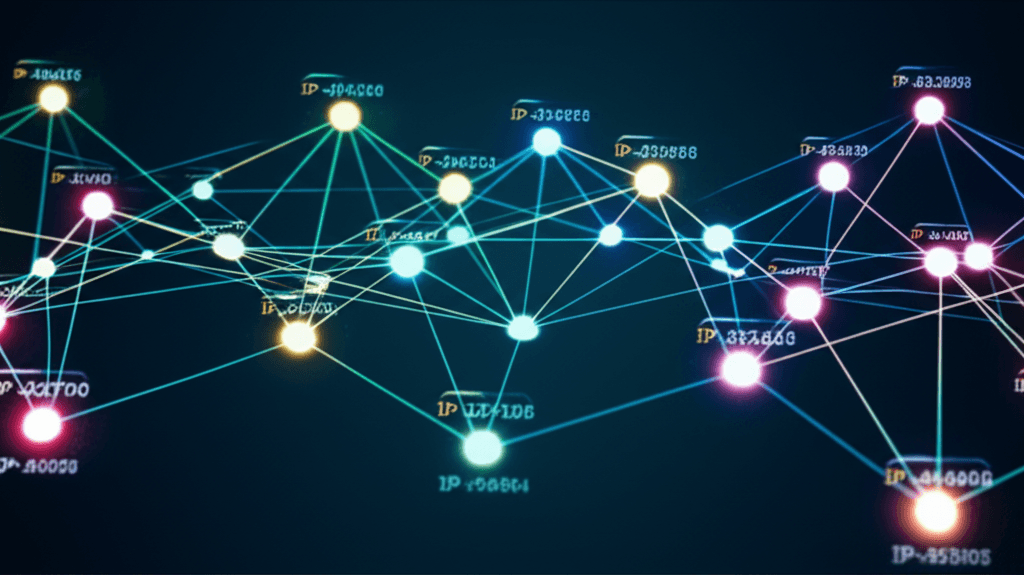Digital network with IP addresses